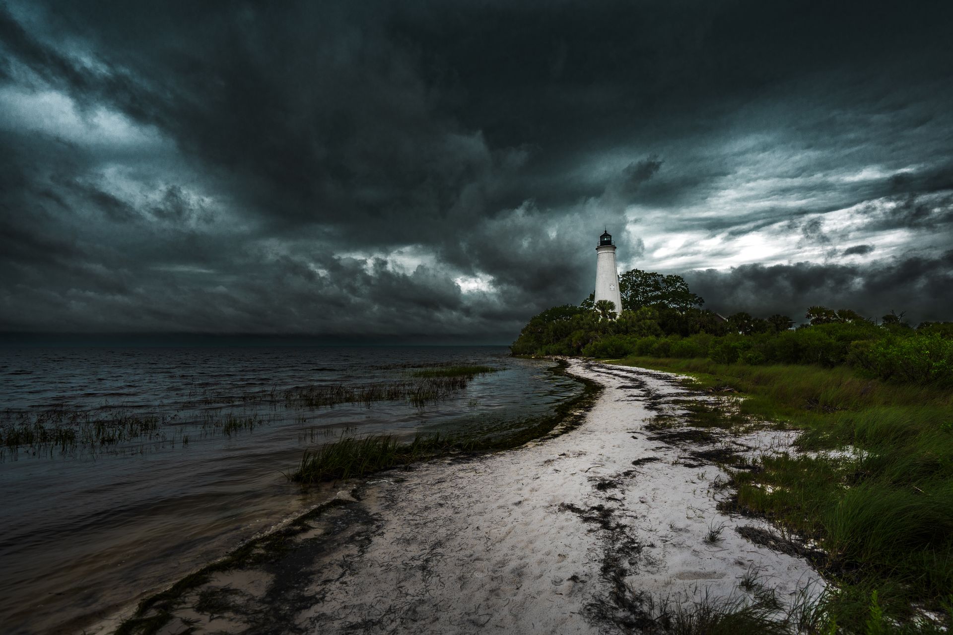St. Marks Lighthouse moody skies